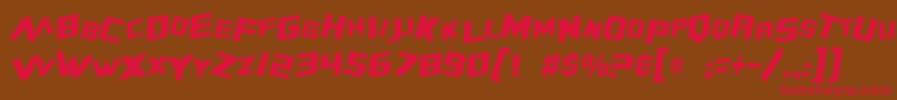 SF Zero Gravity Condensed Italic Font – Red Fonts on Brown Background