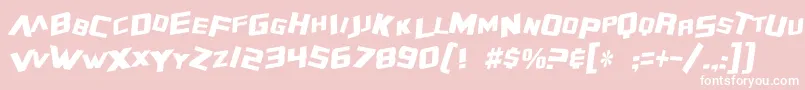 SF Zero Gravity Condensed Italic Font – White Fonts on Pink Background