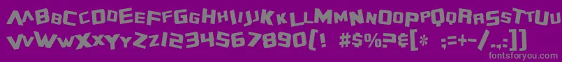 Fonte SF Zero Gravity Condensed – fontes cinzas em um fundo violeta