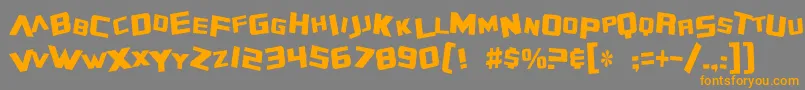 SF Zero Gravity Condensed-Schriftart – Orangefarbene Schriften auf grauem Hintergrund