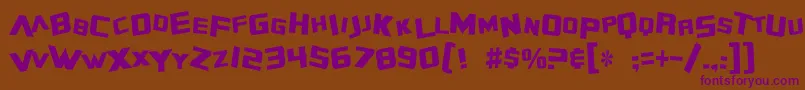 SF Zero Gravity Condensed Font – Purple Fonts on Brown Background
