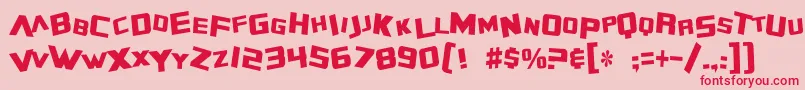 SF Zero Gravity Condensed Font – Red Fonts on Pink Background