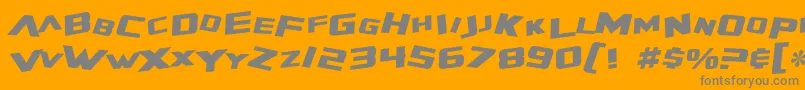 SF Zero Gravity Italic Font – Gray Fonts on Orange Background