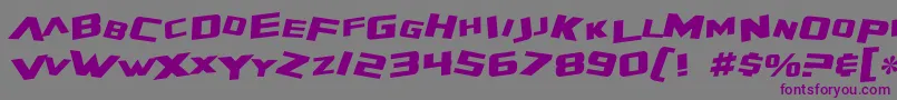 Шрифт SF Zero Gravity Italic – фиолетовые шрифты на сером фоне