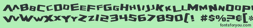 Шрифт SF Zero Gravity – чёрные шрифты на зелёном фоне