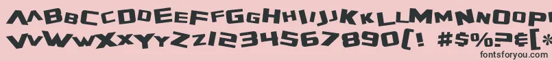 フォントSF Zero Gravity – ピンクの背景に黒い文字
