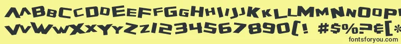 SF Zero Gravity-Schriftart – Schwarze Schriften auf gelbem Hintergrund