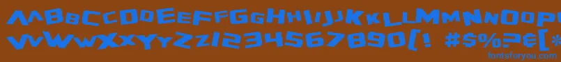 Шрифт SF Zero Gravity – синие шрифты на коричневом фоне