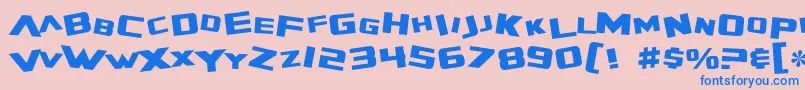 SF Zero Gravity-fontti – siniset fontit vaaleanpunaisella taustalla