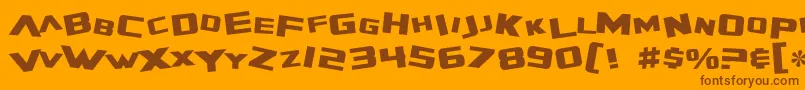 SF Zero Gravity Font – Brown Fonts on Orange Background