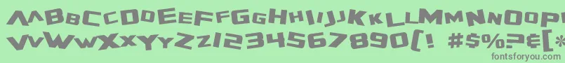 SF Zero Gravity-fontti – harmaat kirjasimet vihreällä taustalla