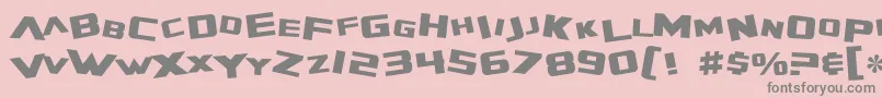 SF Zero Gravity-fontti – harmaat kirjasimet vaaleanpunaisella taustalla