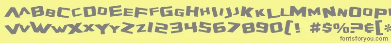 フォントSF Zero Gravity – 黄色の背景に灰色の文字