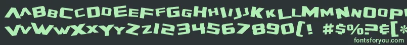 SF Zero Gravity-fontti – vihreät fontit mustalla taustalla
