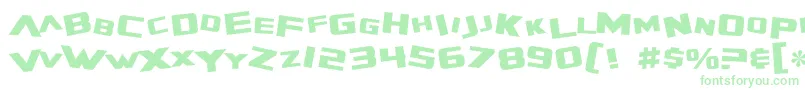 SF Zero Gravity-fontti – vihreät fontit valkoisella taustalla