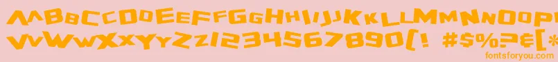 SF Zero Gravity-Schriftart – Orangefarbene Schriften auf rosa Hintergrund