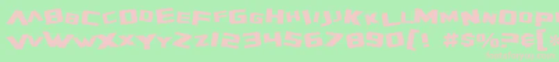 SF Zero Gravity-fontti – vaaleanpunaiset fontit vihreällä taustalla