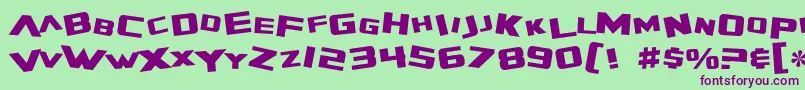 SF Zero Gravity-fontti – violetit fontit vihreällä taustalla