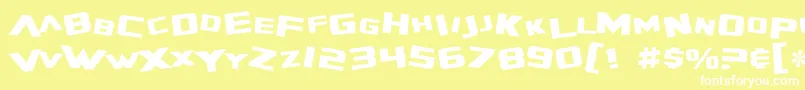 SF Zero Gravity Font – White Fonts on Yellow Background