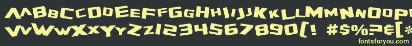 SF Zero Gravity-fontti – keltaiset fontit mustalla taustalla