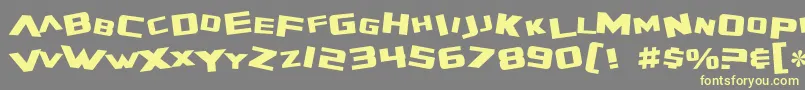 SF Zero Gravity-fontti – keltaiset fontit harmaalla taustalla