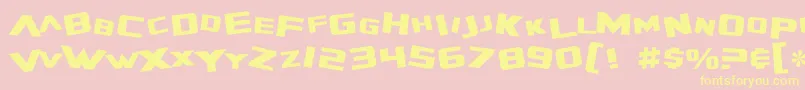 SF Zero Gravity-Schriftart – Gelbe Schriften auf rosa Hintergrund