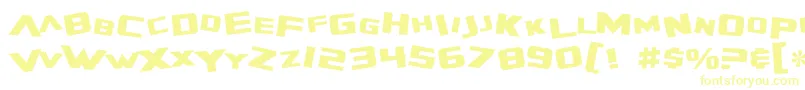SF Zero Gravity-fontti – keltaiset fontit valkoisella taustalla