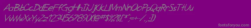 フォントSF Zimmerman Italic – 紫の背景に灰色の文字