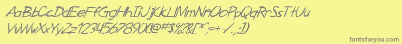 SF Zimmerman Italic Font – Gray Fonts on Yellow Background