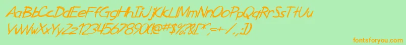 SF Zimmerman Italic Font – Orange Fonts on Green Background