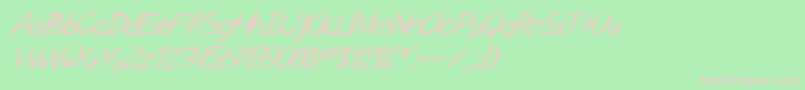 フォントSF Zimmerman Italic – 緑の背景にピンクのフォント