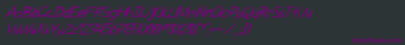 SF Zimmerman Italic Font – Purple Fonts on Black Background