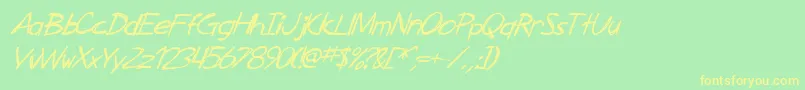 SF Zimmerman Italic Font – Yellow Fonts on Green Background