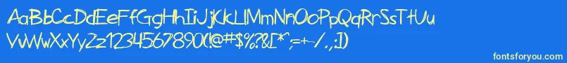 SF Zimmerman-Schriftart – Gelbe Schriften auf blauem Hintergrund