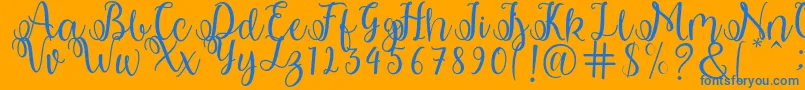 shabila Font – Blue Fonts on Orange Background