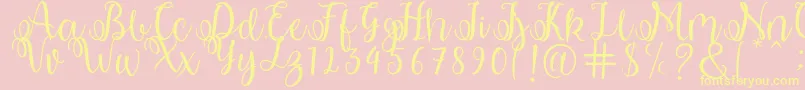 shabila Font – Yellow Fonts on Pink Background