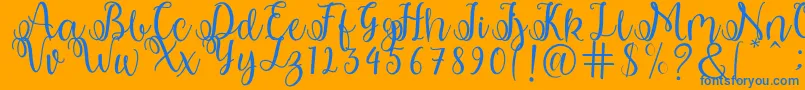 shabila Font – Blue Fonts on Orange Background