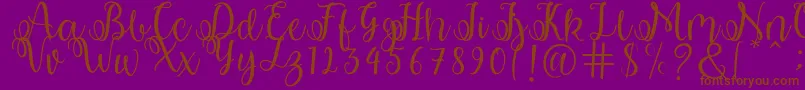 shabila Font – Brown Fonts on Purple Background