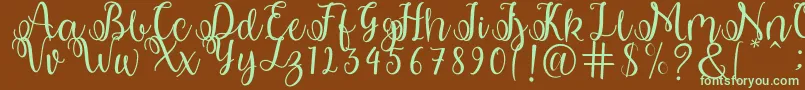 shabila Font – Green Fonts on Brown Background