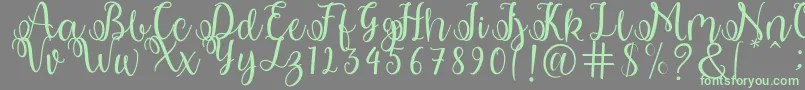 shabila Font – Green Fonts on Gray Background