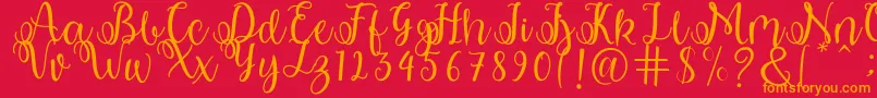 shabila Font – Orange Fonts on Red Background