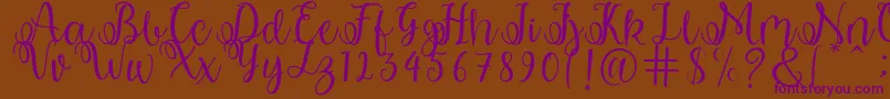 shabila Font – Purple Fonts on Brown Background