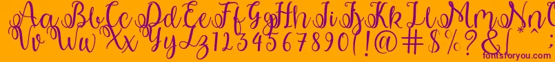 shabila Font – Purple Fonts on Orange Background