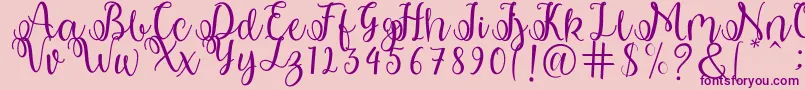 shabila Font – Purple Fonts on Pink Background