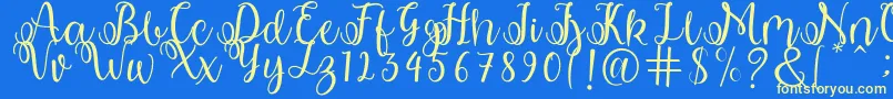 shabila Font – Yellow Fonts on Blue Background