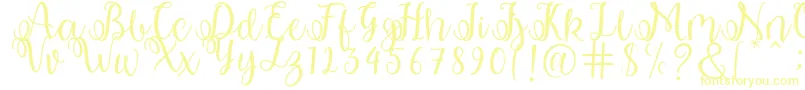 shabila Font – Yellow Fonts on White Background