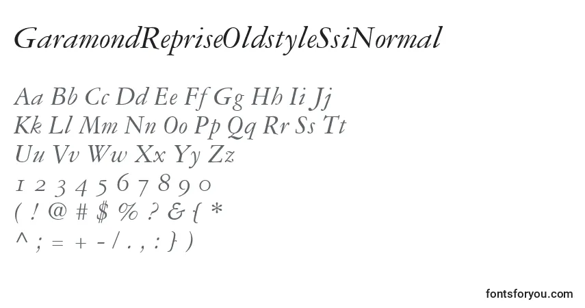 A fonte GaramondRepriseOldstyleSsiNormal – alfabeto, números, caracteres especiais