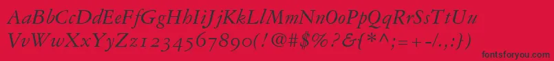 GaramondRepriseOldstyleSsiNormal Font – Black Fonts on Red Background