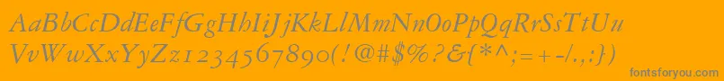 GaramondRepriseOldstyleSsiNormal Font – Gray Fonts on Orange Background