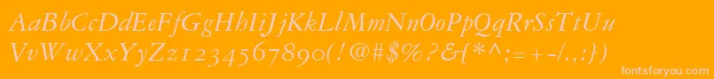 GaramondRepriseOldstyleSsiNormal Font – Pink Fonts on Orange Background